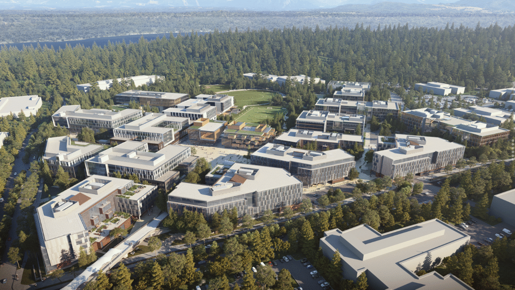 Microsoft Campus, Redmond — przykład pełnego ekostytemu biur
