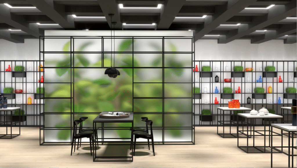 Projekt przestrzeni komercyjnej z wykorzystaniem biophilic design